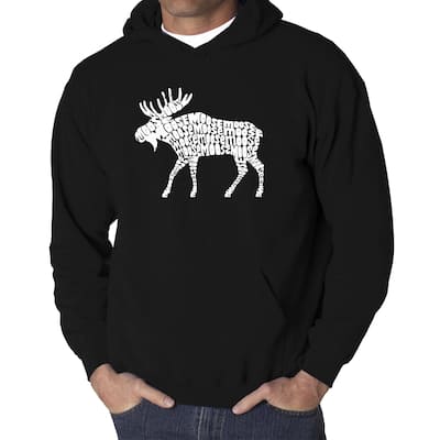 LA Pop Art Men's Word Art Hooded Sweatshirt - Moose