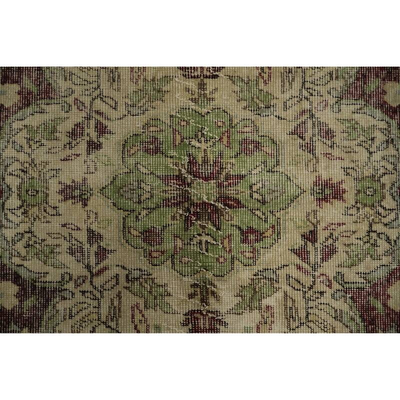 Hand Knotted Oriental 100% Wool Carpet Transitional Floral Brown Anatolian Area Rug - 9' 2'' X 5' 10''