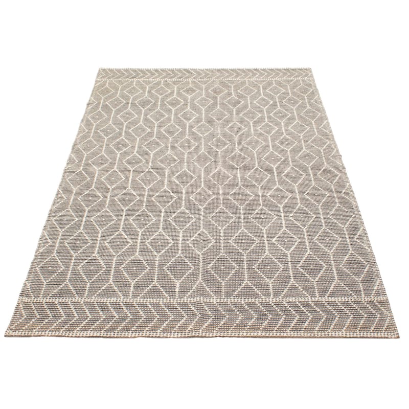 ECARPETGALLERY Braid weave Sienna Grey Wool Rug - 6'0 x 9'4