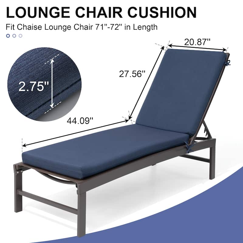 Outdoor Patio Chaise Lounge Chair Cushion