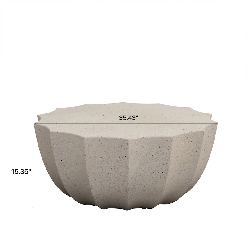 35.43 Inch Modern Coffee Table With Waterproof And Cement Design For Living Room, Dark Wood Grain Color