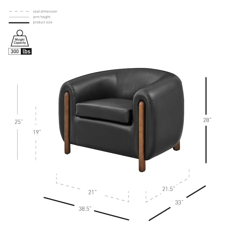 NPD Furniture Cordelia Faux Leather Accent Arm Chair