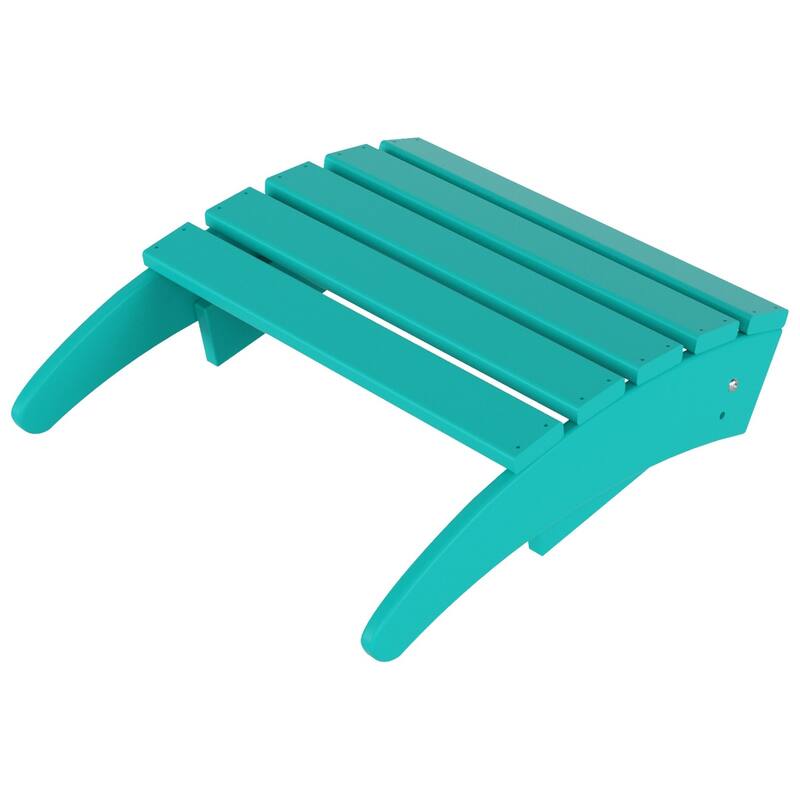 POLYTRENDS Laguna Eco-Friendly All-Weather Outdoor Patio Foldable Adirondack Chair Ottoman