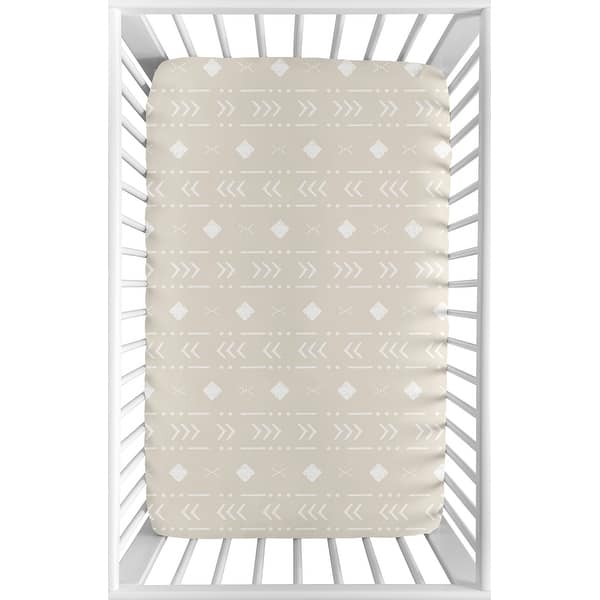 slide 2 of 6, Aztec Geometric Baby Boy Girl Fitted Mini Portable Crib Sheet for Boho Llama - Gender Neutral Beige Taupe Tan Bohemian Southwest