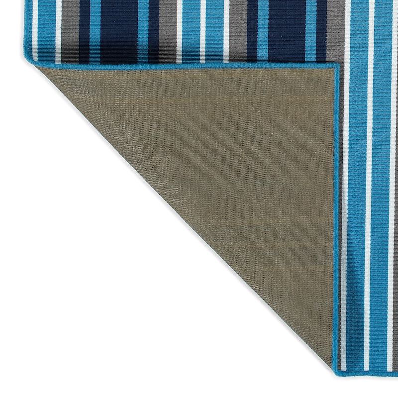Voavah Blue Hand-Made Flatweave Indoor/Outdoor Area Rug