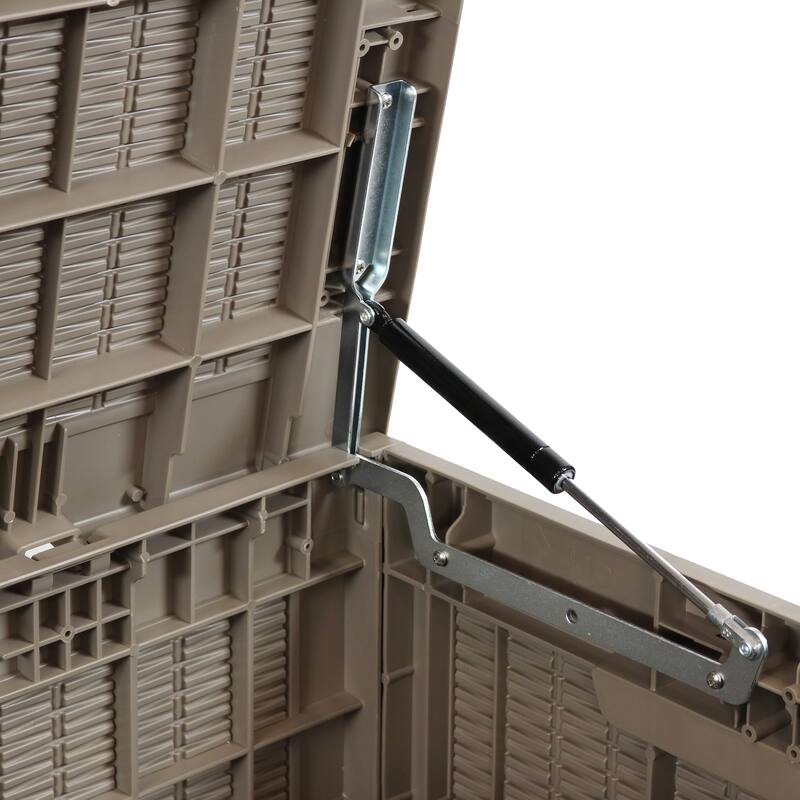 Sunnydaze Faux Rattan Outdoor Lockable Deck Storage Box - 100-Gal.