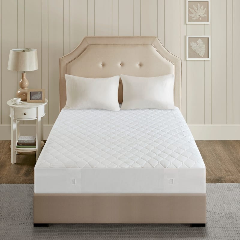 Beautyrest Cotton Blend Twin/ Twin X-Large Size Heated Electric Mattress Pad - White - Twin
