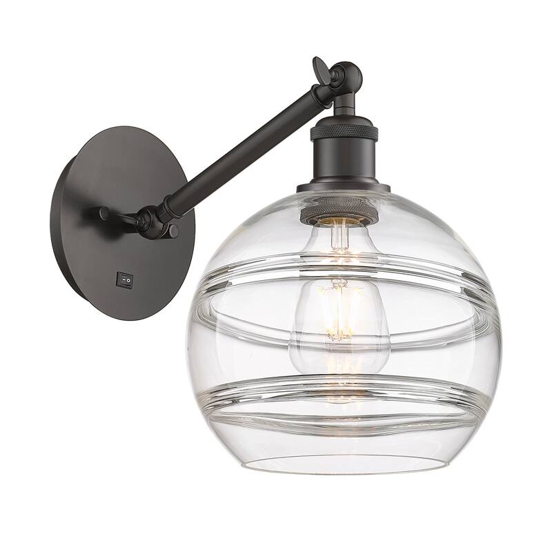 Innovations Lighting 317-1W-10-8 Rochester Sconce Rochester 10" Tall - Oil Rubbed Bronze / Clear