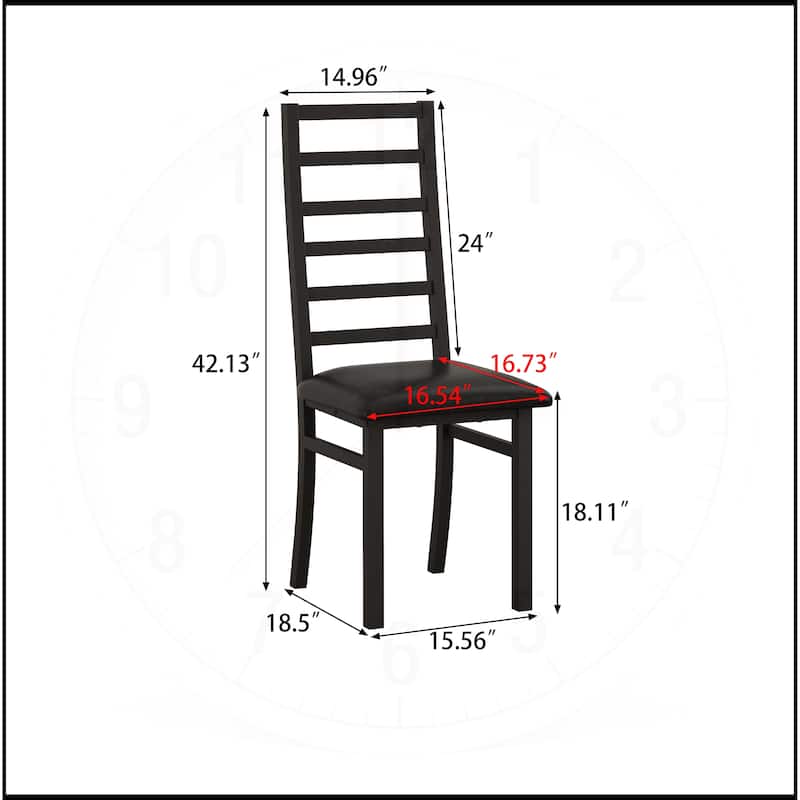 High Back Armless Metal Dining Chairs Set