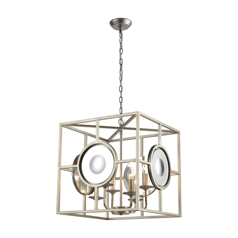 Magnitude 20-inch Wide 4-Light Chandelier in Silver Leaf