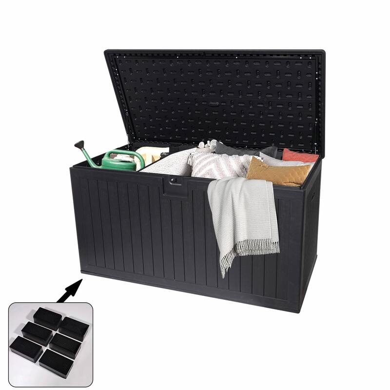 Outdoor Storage Box with Hydraulic Lid & Table Design - 260 Gallon