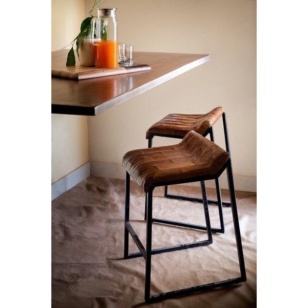 Top grain leather counter stools online