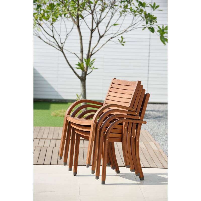 Amazonia Sharon 9pc FSC Certified Wood Outdoor Patio Extendable Dining Set - 170" L x 100 W x 36" H