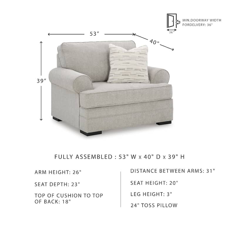 Signature Design by Ashley Eastonbridge Gray Oversized Chair - 52"W x 40"D x 39"H