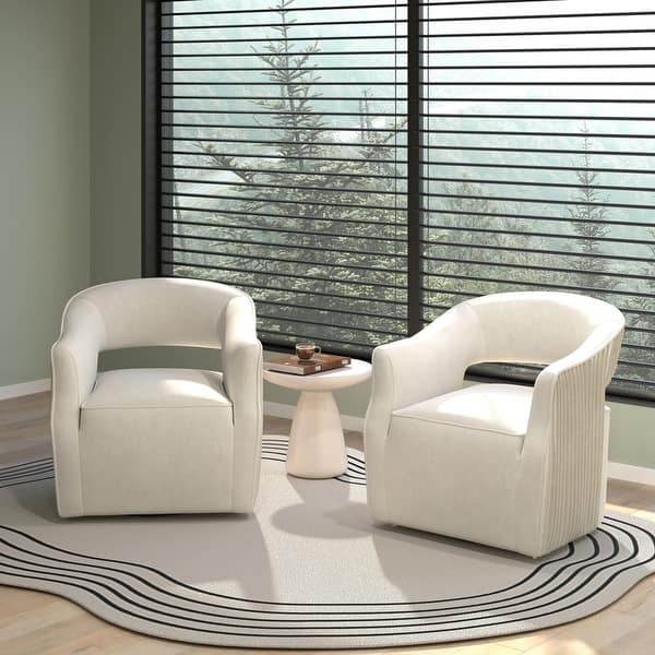 Modern Glam Velvet 360 Degree Swivel Open-Back Accent Armchair Set of 2 ...
