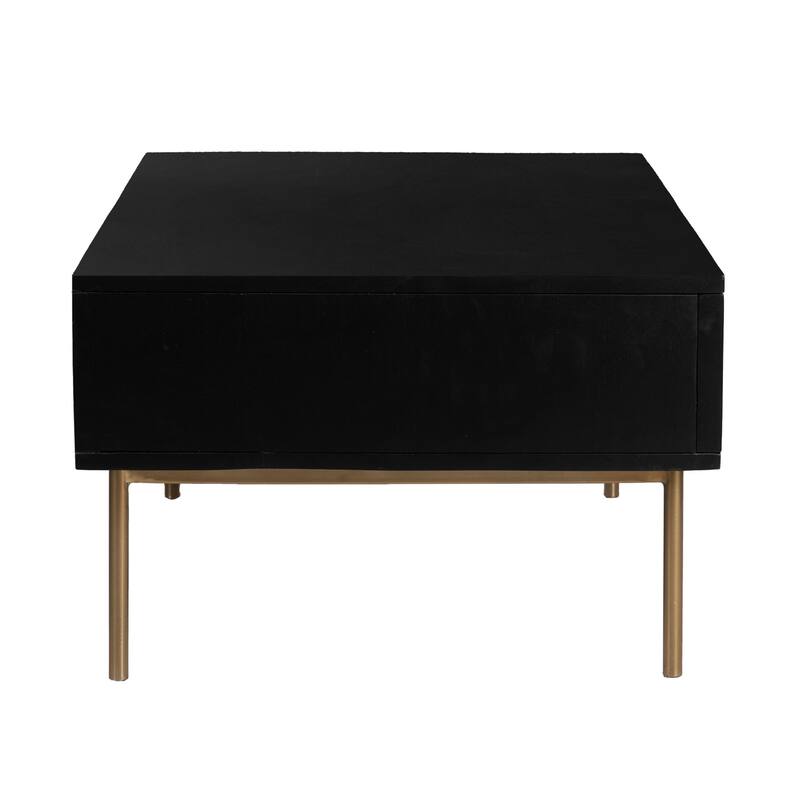 Curtis Solid Wood with Natural Woven Cane Coffee Table