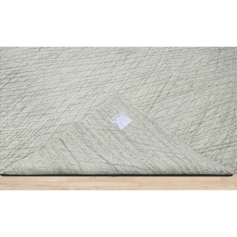 Hand Knotted Textured Gray Tibetan 100% Wool Modern Oriental Area Rug - 8' 1'' x 10'
