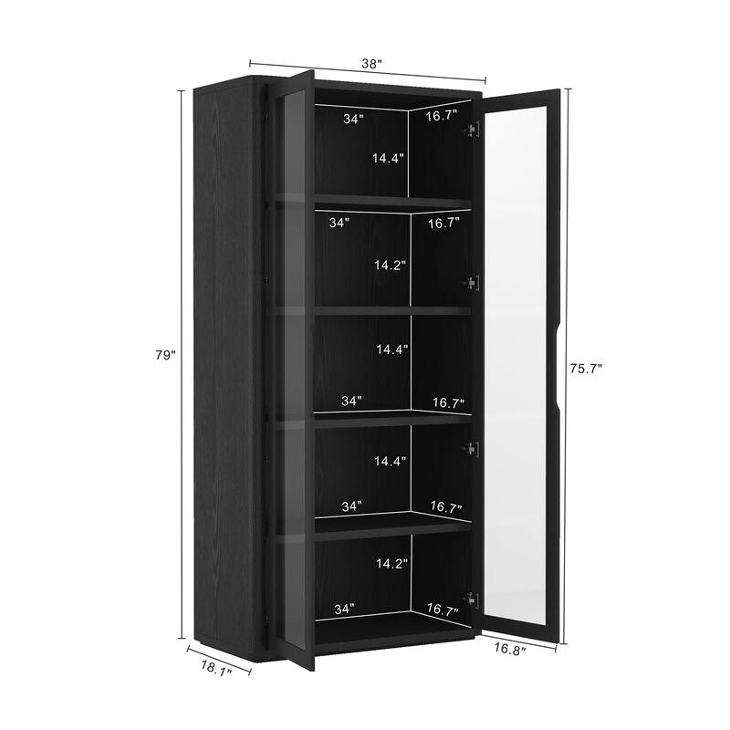 Manhattan Comfort Rivington Modern 38 In Bookcase Cabinet