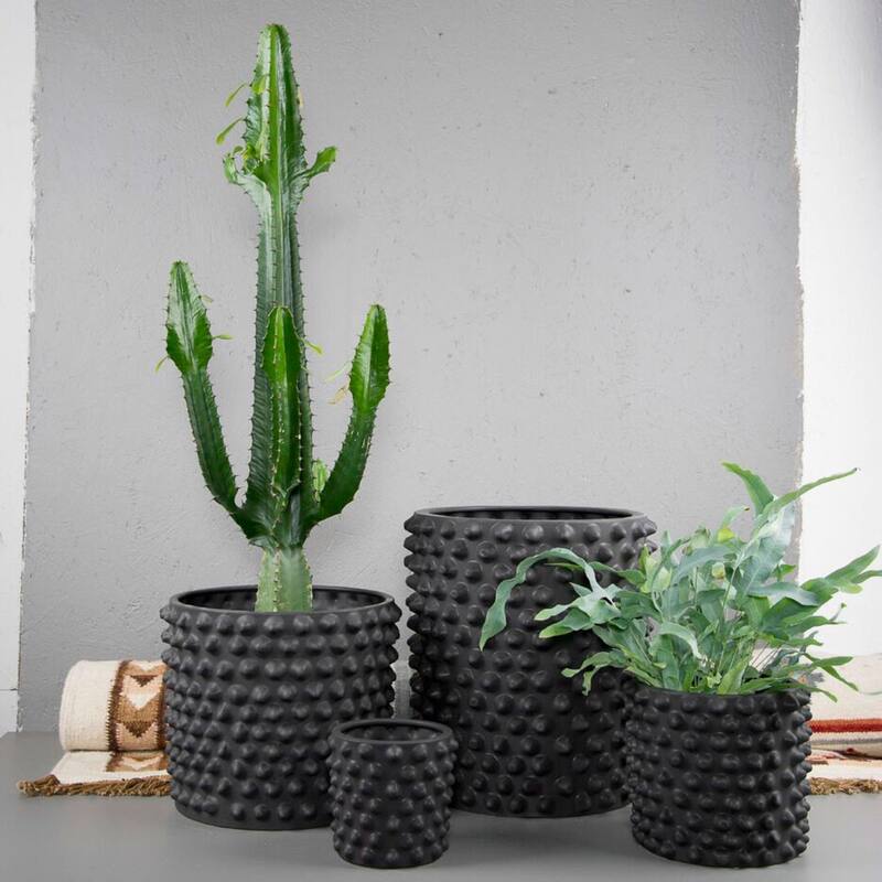 Medium Ceramic Flower Pot - 11.75" - Gray