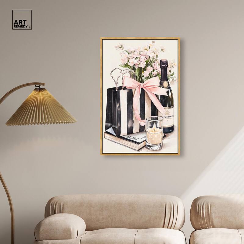 Shopping Bag and Some Drinks Canvas by Art Remedy