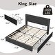 preview thumbnail 18 of 29, Platform Bed with Channel Tufted Corduroy Headboard and 4 Storage Drawers