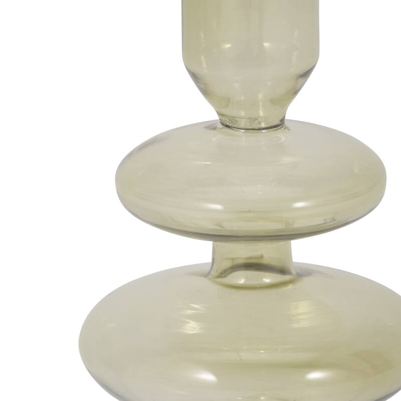 Sculptural Glass Candle Holder with Rounded Accent Base - Modern Tabletop Candle Holder for Any Room