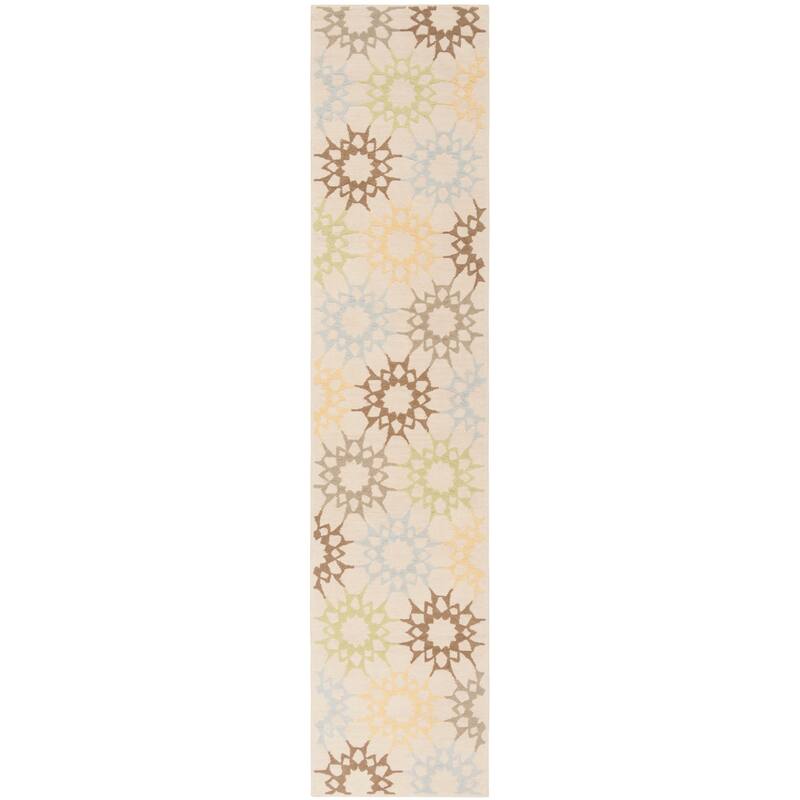Martha Stewart by SAFAVIEH Quilt Cotton Rug - 2'3" x 10' Runner - Creme