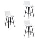 preview thumbnail 100 of 120, Skara Swivel Bar Stool, Upholstered Bar Height Chair with Bentwood Frame Set of 3 - White Faux Leather & Black