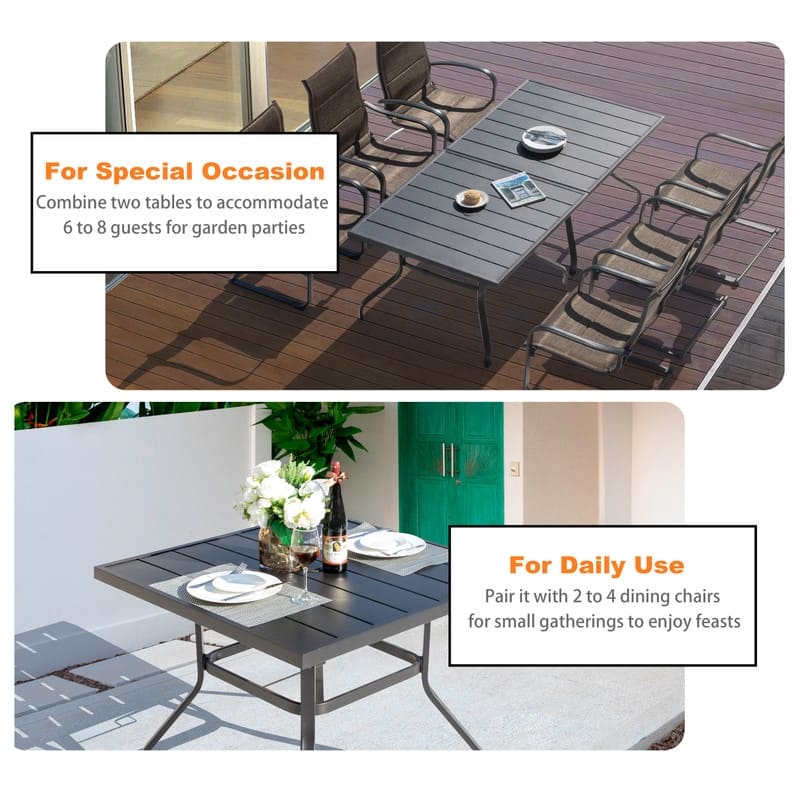 37" Square Patio Outdoor Dining Bistro Table-Nuu Garden