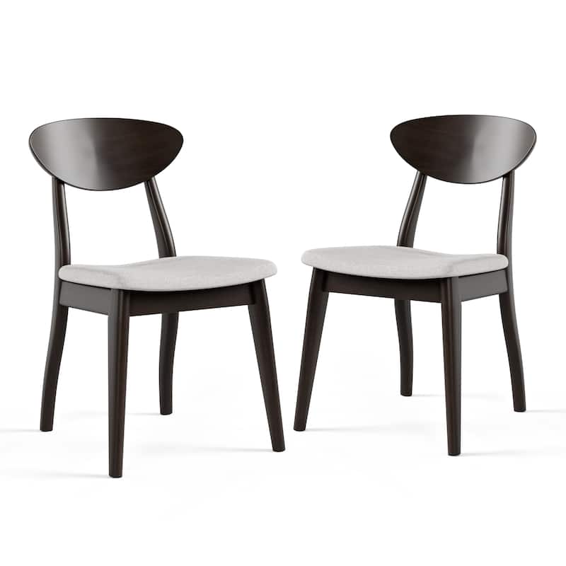 Furniture of America Abigail VI Mid-century Modern Black Handcrafted Solid Hardwood Side Chair(Set of 2)