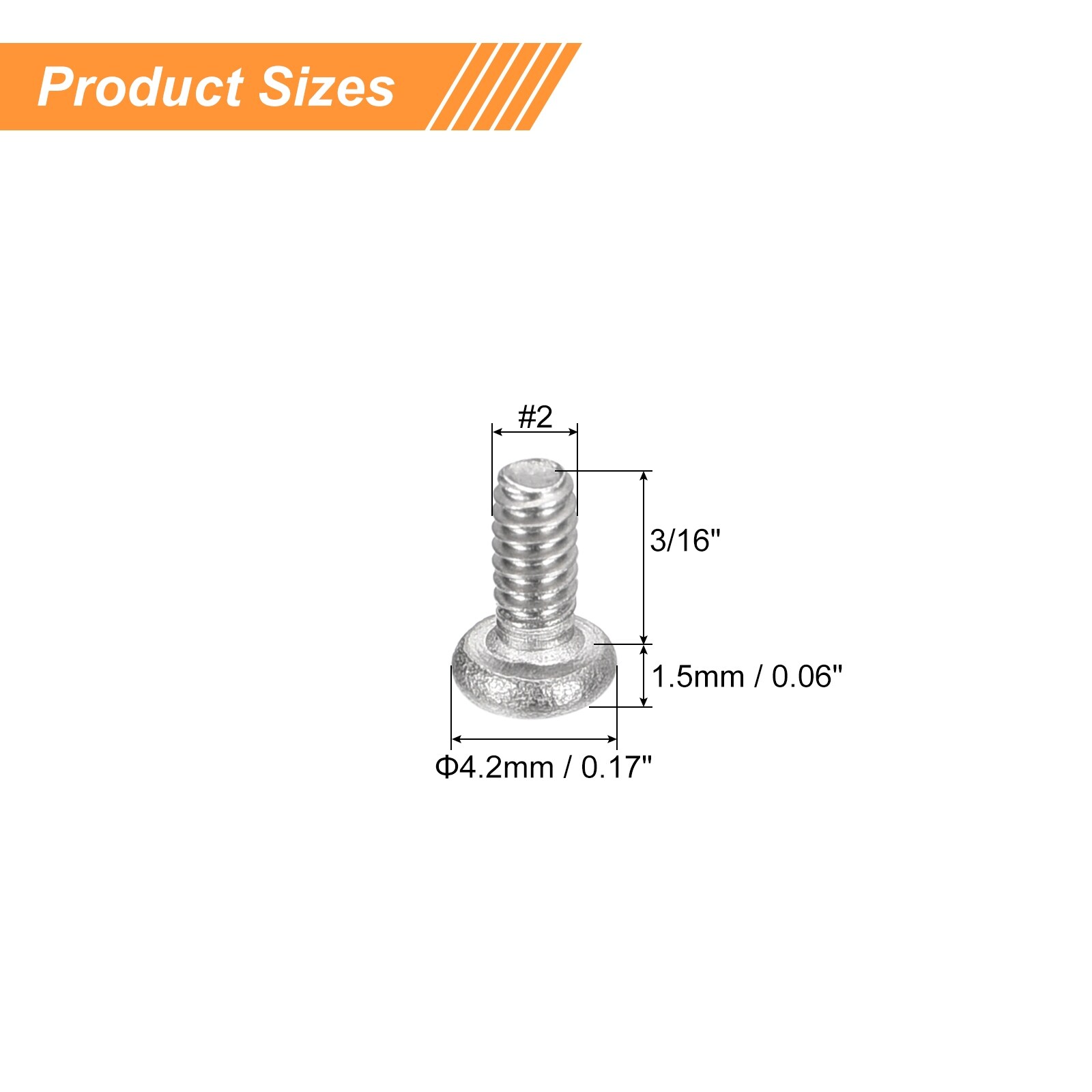 Pan Head Machine Screws, Stainless Steel Screw, Phillips Drive, Fully Threaded