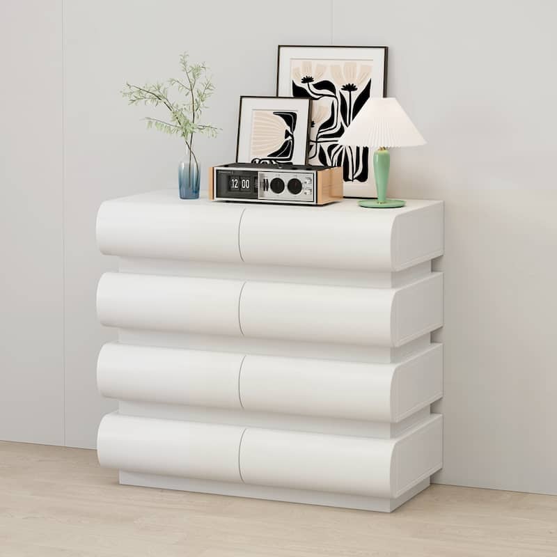 Wide Storage Dresser - White - 8-drawer