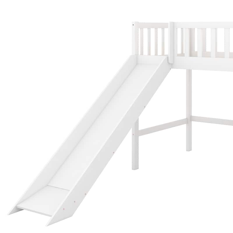 Twin Pine Low Loft Bed with Slide