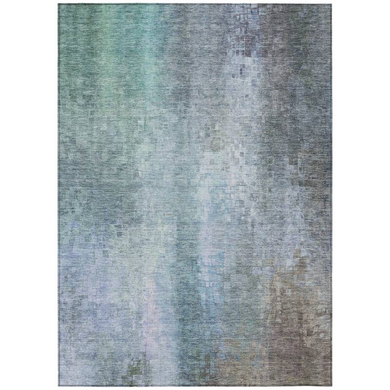 Machine Washable Indoor/ Outdoor Abstract Ombre Chantille Rug
