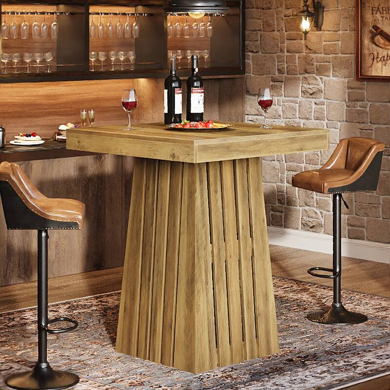37.8 Inches Square Bar Table, Counter Height Pub Table for Home, Kitchen, Living Room - 31.5" L x 31.5" W x 37.8" H