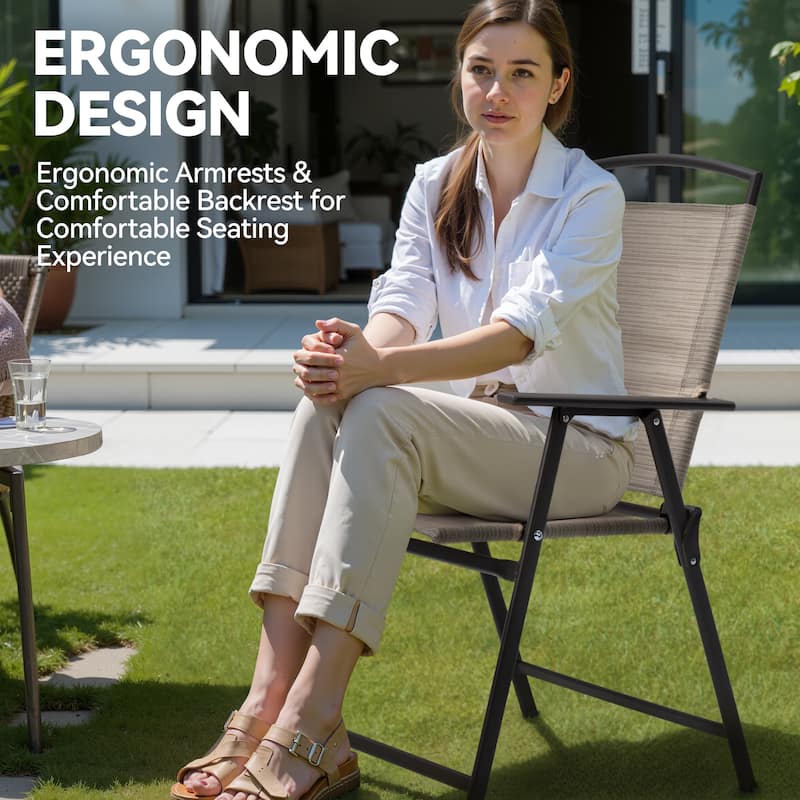 VredHom 4PC Patio Folding Outdoor Dining Chairs