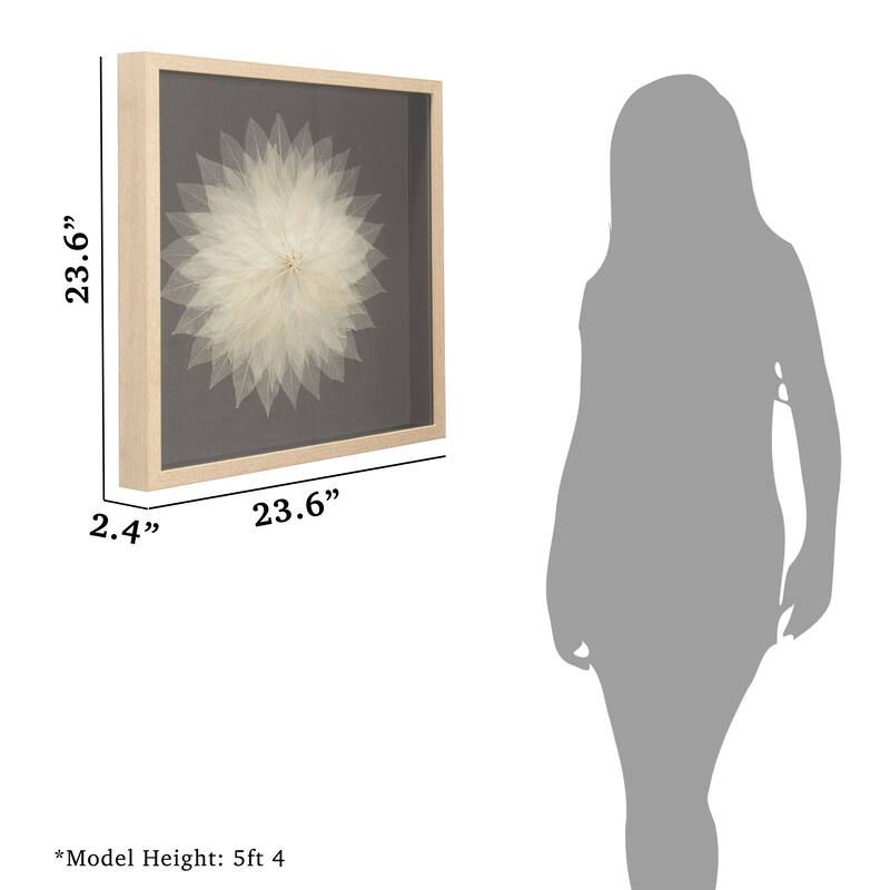 HUJI Magnolia Tree Leaves Shadow Box Wall Decor