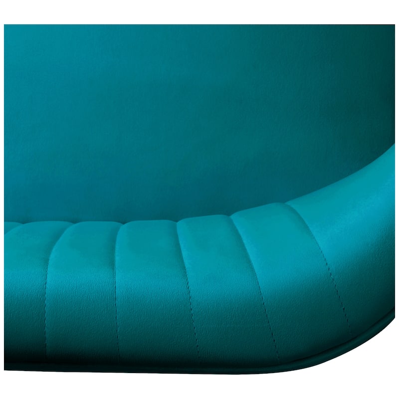 Farrah Upholstered Velvet Polyester 46" Wide Loveseat - Armless/ Scalloped Back