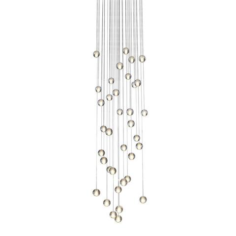 Orion 36 Light Floating Glass LED Chandelier, Square Canopy - N/A