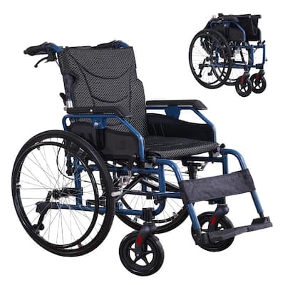 Aluminium multi-functional manual wheelchair. Hand brake. 24-inch quick detachable wheel. One-button adjustable handrail