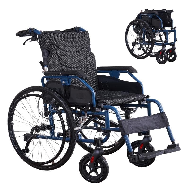 Aluminium multi-functional manual wheelchair. Hand brake. 24-inch quick detachable wheel. One-button adjustable handrail