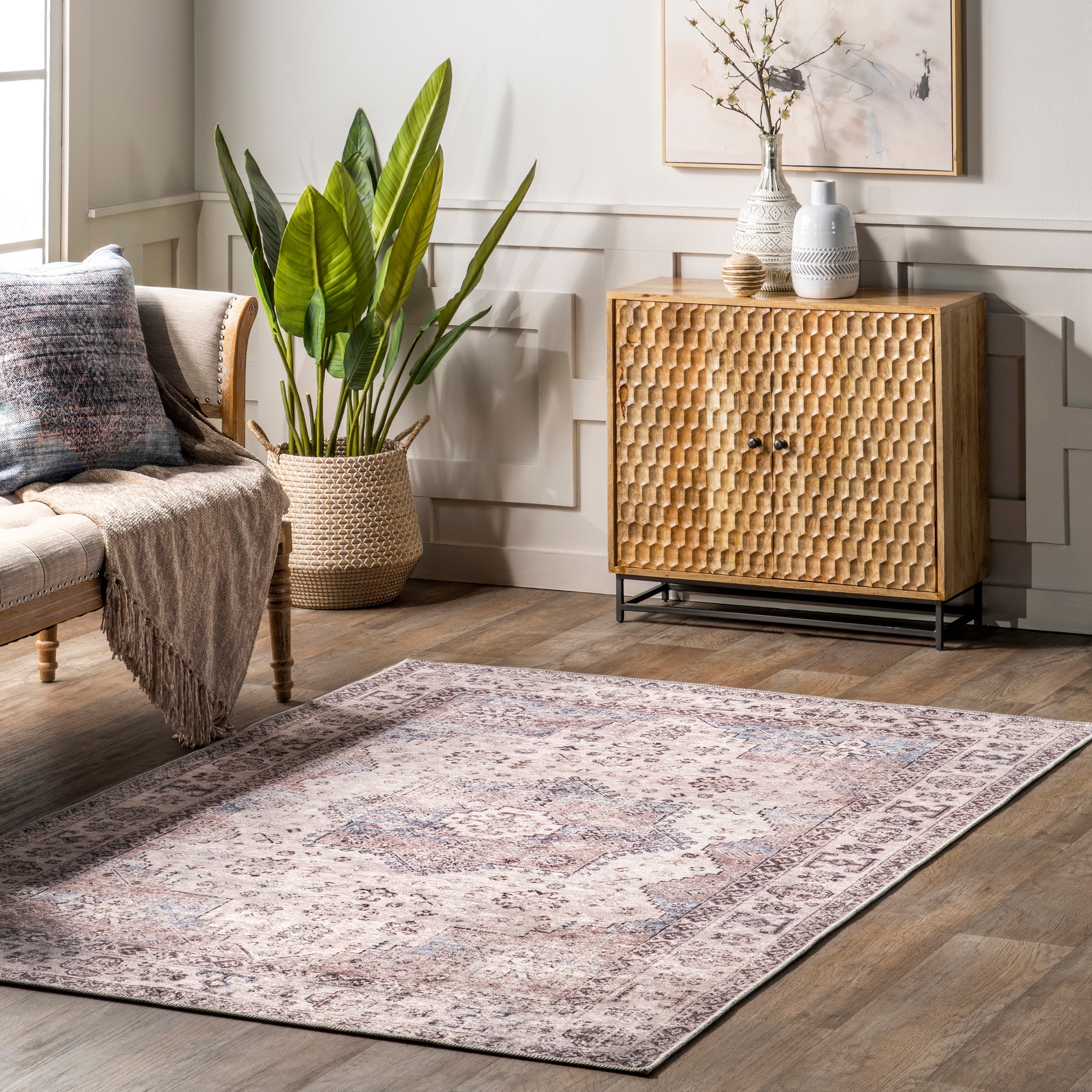 Nuloom Sharyn Traditional Vintage Cotton Area Rug
