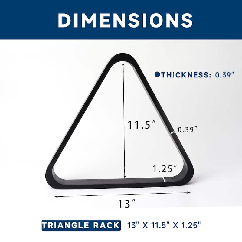 GSE™ Black Solid Wood Billiard 8-Ball Triangle/9-Ball Diamond Pool Ball Racks for 2-1/4" Pool Balls