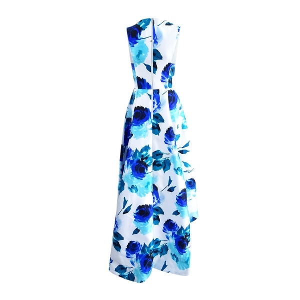 calvin klein floral print high low dress