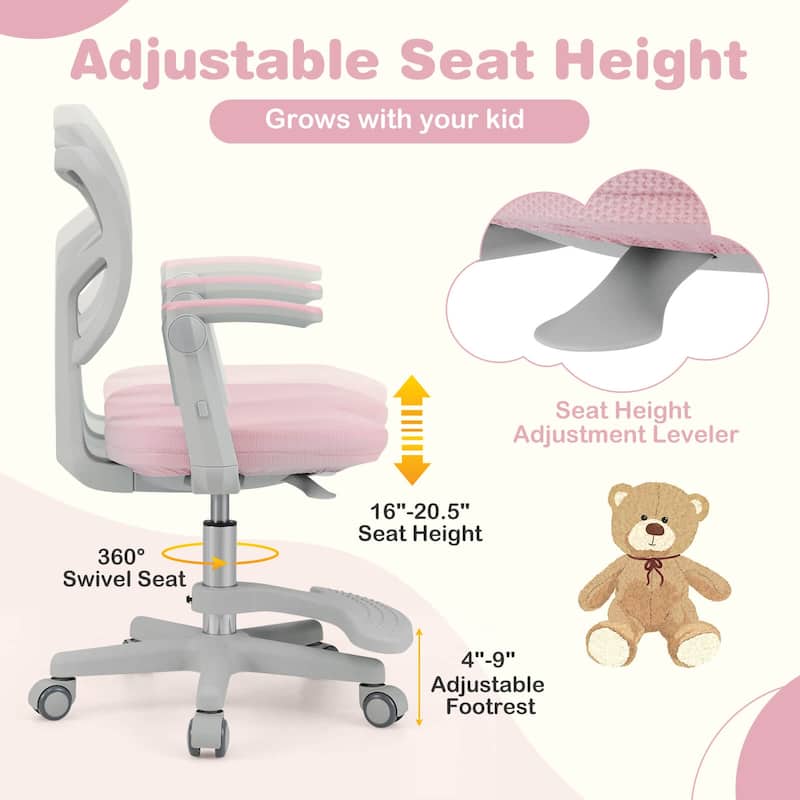 Costway Kids Desk Chair Children Study Chair with Adjustable Height, - See Details