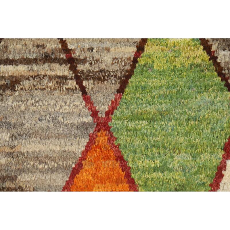 Geometric Moroccan Oriental Area Rug Handmade Multi-Color Wool Carpet - 7'2" x 10'0"