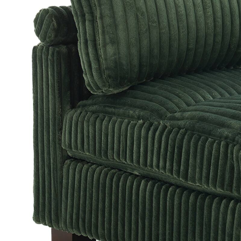 Plush Corduroy Upholstered Modular Sectional Sofa with Pillows