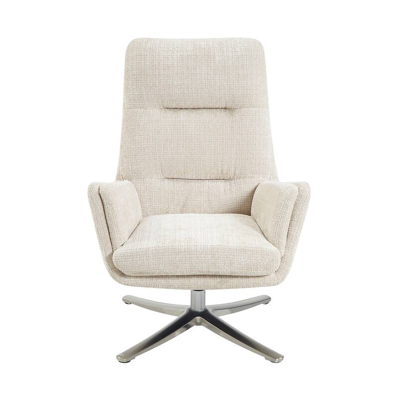 Pax 29" Chenille Swivel Chair with Ottoman - Metal Base