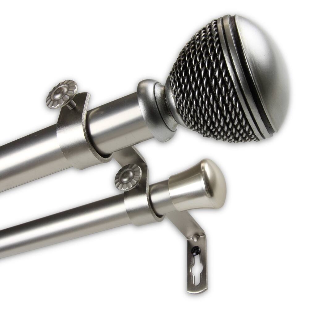 InStyleDesign Plait 1 inch Diameter Adjustable Double Curtain Rod