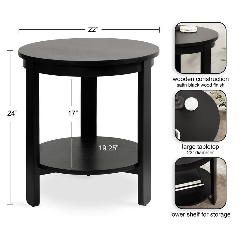 Kate and Laurel Foxford Round Wood Side Table